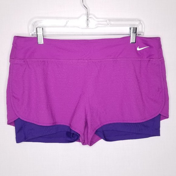 Nike Pants - Nike Dri Fit Purple Running  Shorts with leggings